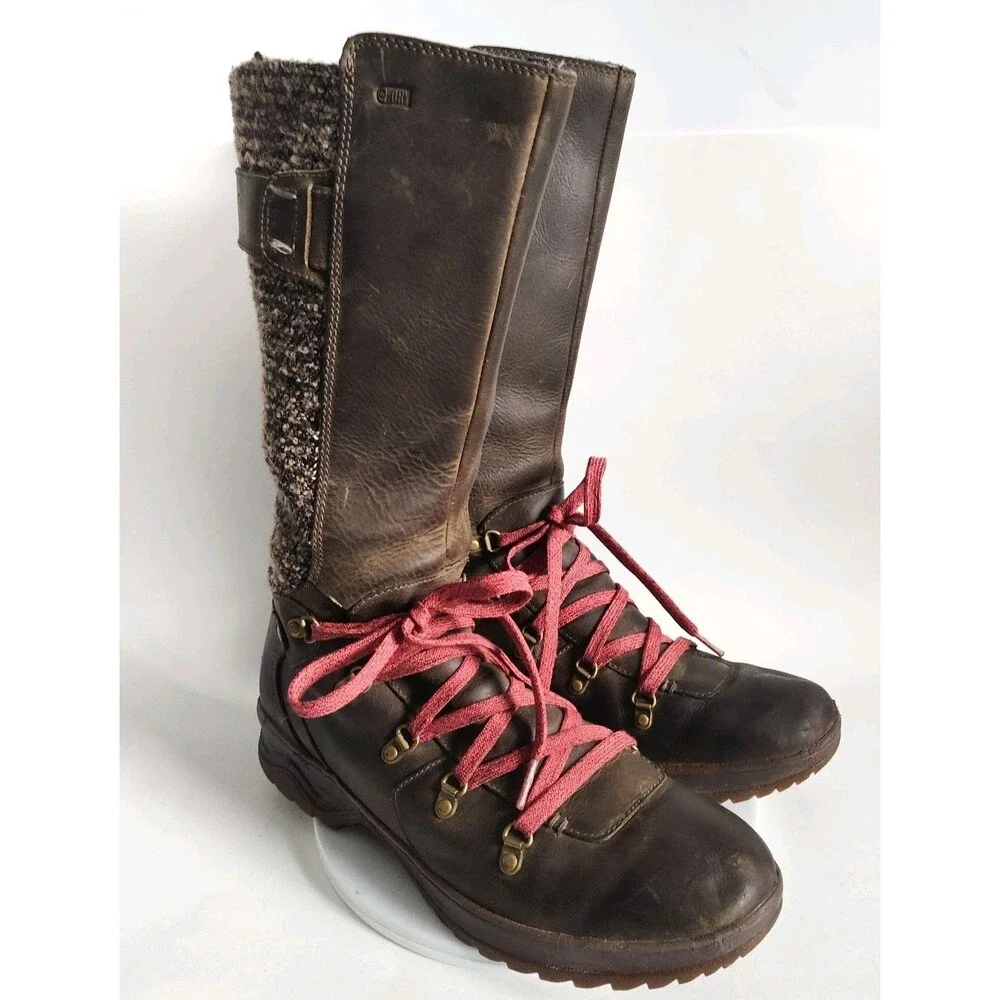 Merrell Winter Knee High Boots Size 10‎ Brown Waterproof Insulated Eventyr Peak